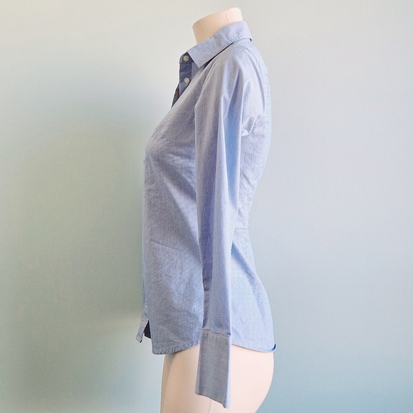 🅱️🅾️G🅾️ Banana Republic Riley Shirt in blue fine stripes - Picture 2 of 10
